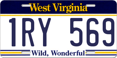 WV license plate 1RY569
