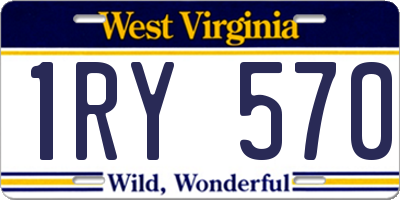 WV license plate 1RY570