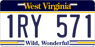 WV license plate 1RY571