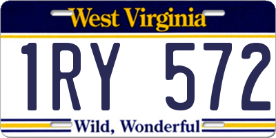 WV license plate 1RY572