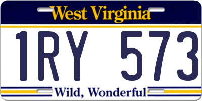 WV license plate 1RY573