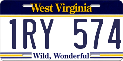WV license plate 1RY574