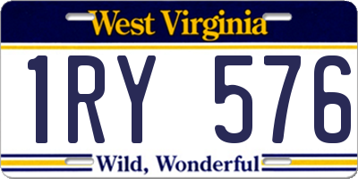 WV license plate 1RY576