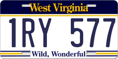 WV license plate 1RY577