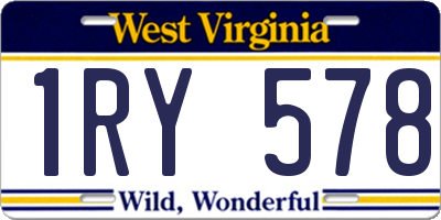 WV license plate 1RY578