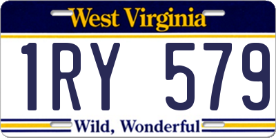 WV license plate 1RY579