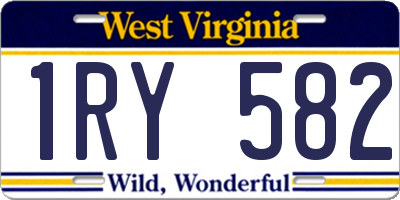 WV license plate 1RY582