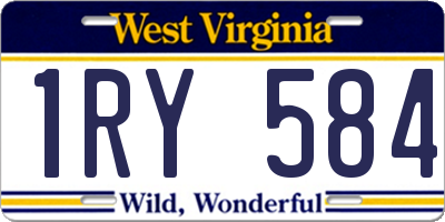 WV license plate 1RY584
