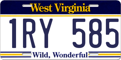 WV license plate 1RY585
