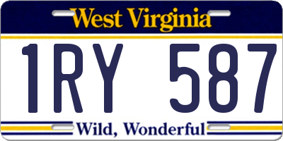 WV license plate 1RY587