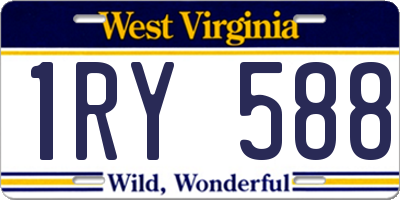 WV license plate 1RY588
