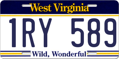 WV license plate 1RY589