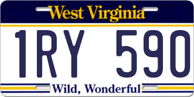 WV license plate 1RY590