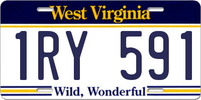 WV license plate 1RY591