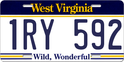 WV license plate 1RY592