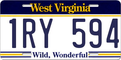 WV license plate 1RY594