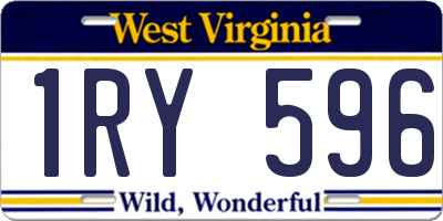 WV license plate 1RY596