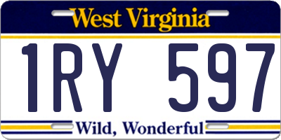 WV license plate 1RY597