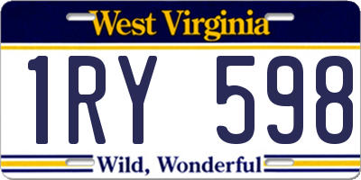 WV license plate 1RY598