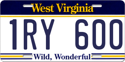 WV license plate 1RY600