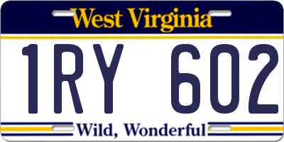 WV license plate 1RY602