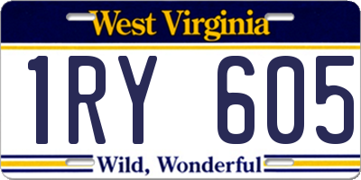 WV license plate 1RY605