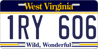 WV license plate 1RY606