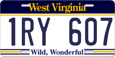 WV license plate 1RY607