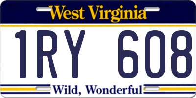 WV license plate 1RY608