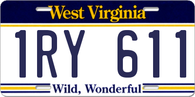 WV license plate 1RY611