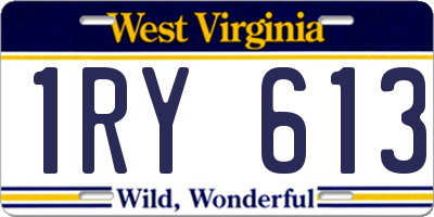WV license plate 1RY613