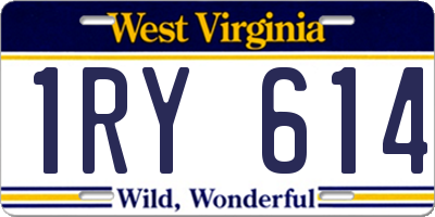 WV license plate 1RY614