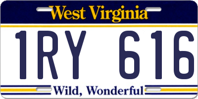 WV license plate 1RY616