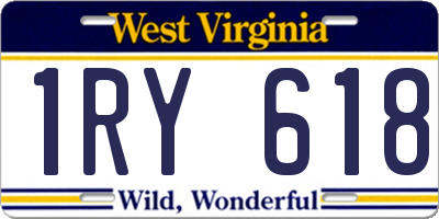 WV license plate 1RY618