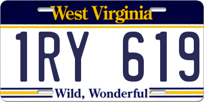 WV license plate 1RY619