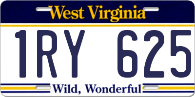 WV license plate 1RY625
