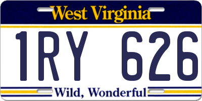 WV license plate 1RY626