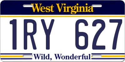 WV license plate 1RY627