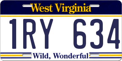 WV license plate 1RY634