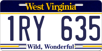 WV license plate 1RY635