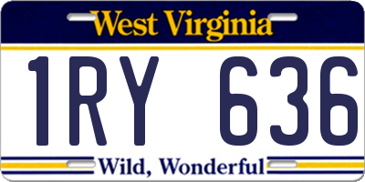 WV license plate 1RY636