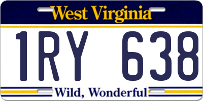 WV license plate 1RY638