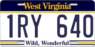 WV license plate 1RY640