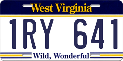 WV license plate 1RY641