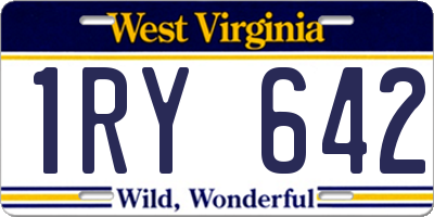 WV license plate 1RY642