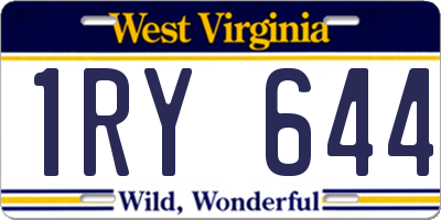 WV license plate 1RY644