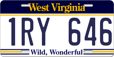 WV license plate 1RY646