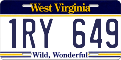 WV license plate 1RY649