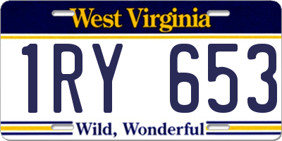 WV license plate 1RY653