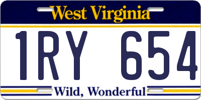WV license plate 1RY654